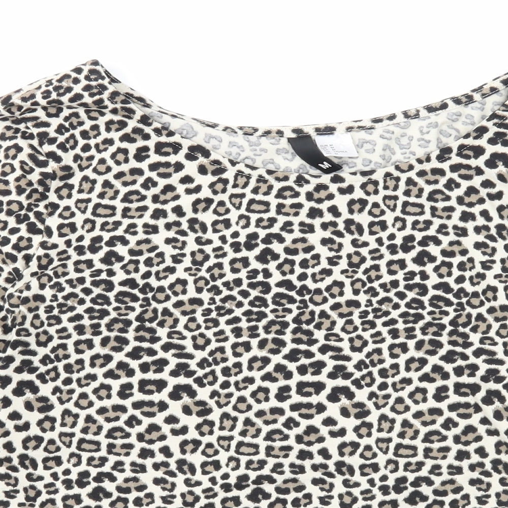 Womens UK Size M Divided Beige Basic T-Shirt