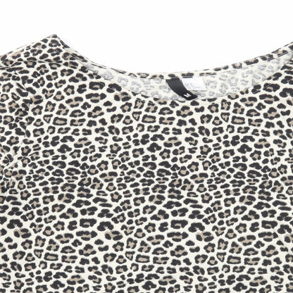 Womens UK Size M Divided Beige Basic T-Shirt