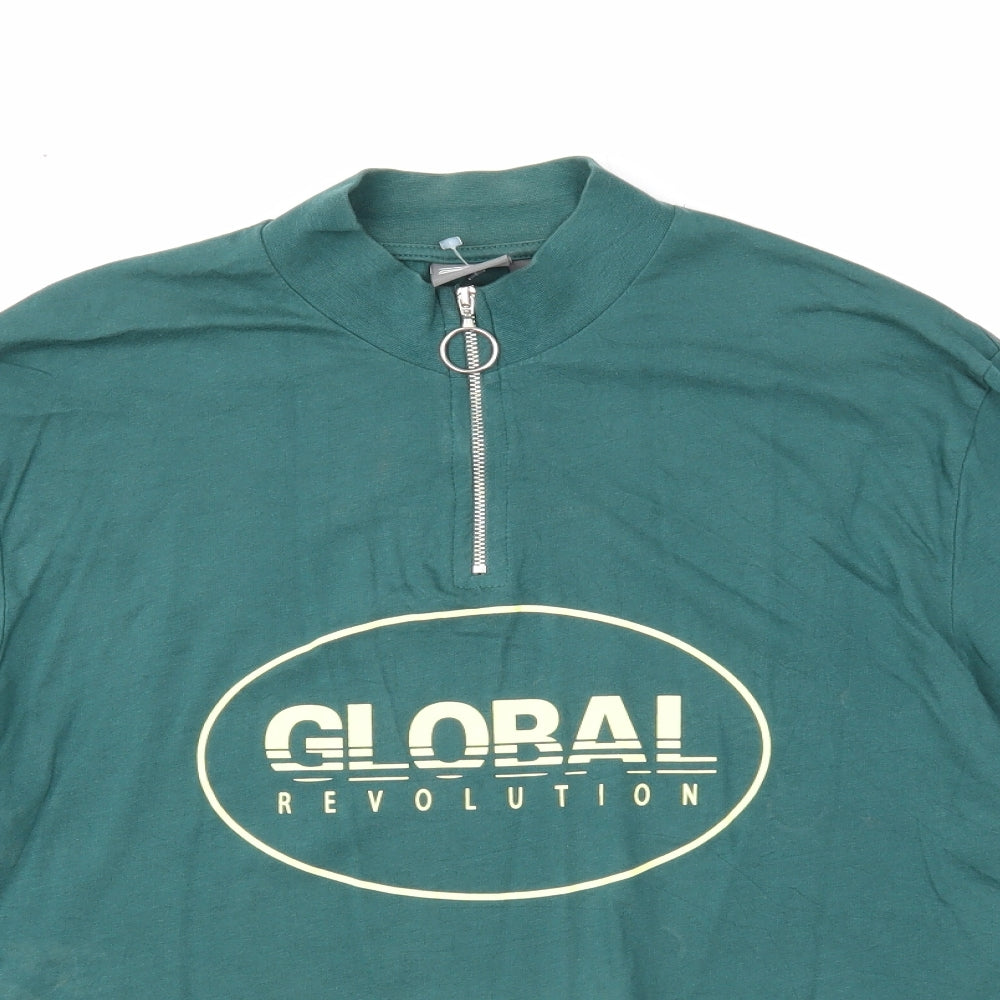 Womens UK Size S ASOS Green Cropped T-Shirt