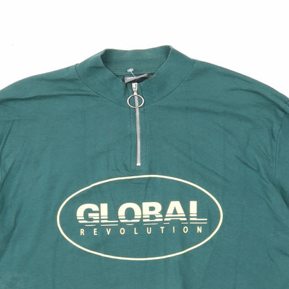 Womens UK Size S ASOS Green Cropped T-Shirt