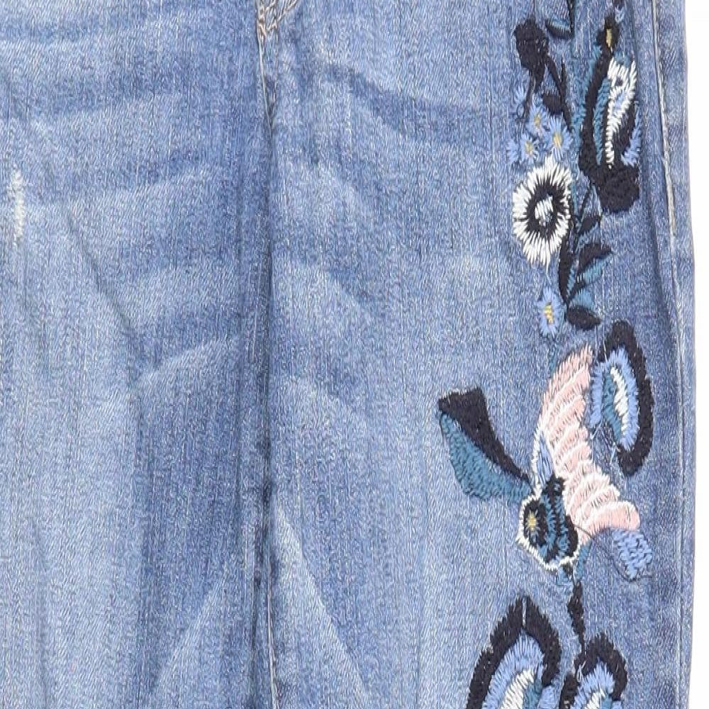 Democracy Womens Blue Cotton Straight Jeans Size 4 Regular Zip