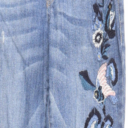 Democracy Womens Blue Cotton Straight Jeans Size 4 Regular Zip