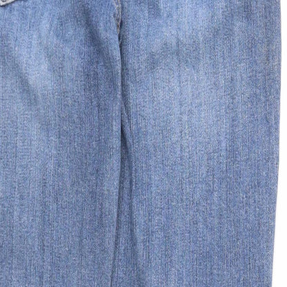 Democracy Womens Blue Cotton Straight Jeans Size 4 Regular Zip