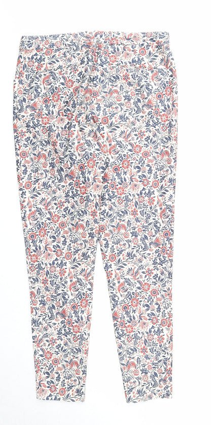 New Look Womens Multicoloured Floral Polyester Trousers Size 10 Regular Zip
