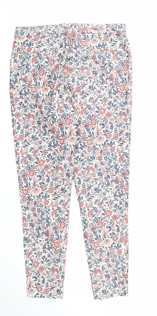 New Look Womens Multicoloured Floral Polyester Trousers Size 10 Regular Zip