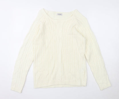 Damart Womens Ivory Boat Neck Acrylic Pullover Jumper Size 10
