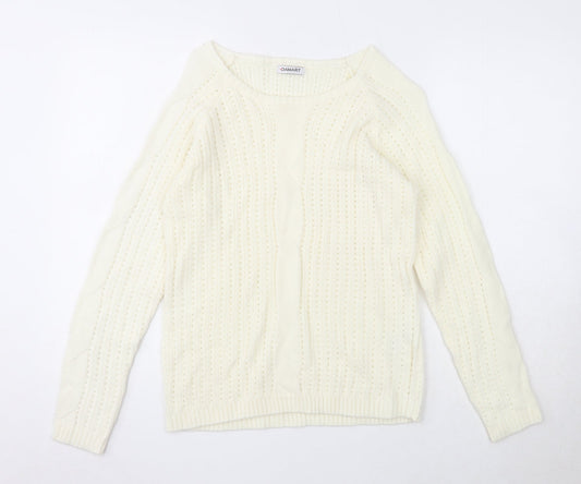 Damart Womens Ivory Boat Neck Acrylic Pullover Jumper Size 10