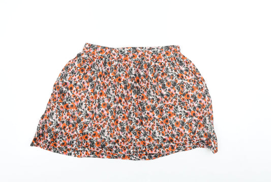 Gap Womens Multicoloured Floral Cotton Skater Skirt Size S Drawstring