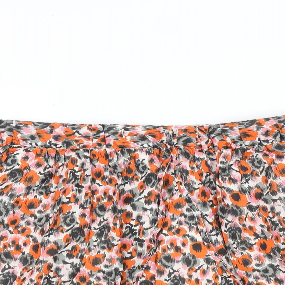 Gap Womens Multicoloured Floral Cotton Skater Skirt Size S Drawstring