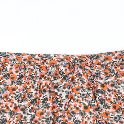 Gap Womens Multicoloured Floral Cotton Skater Skirt Size S Drawstring