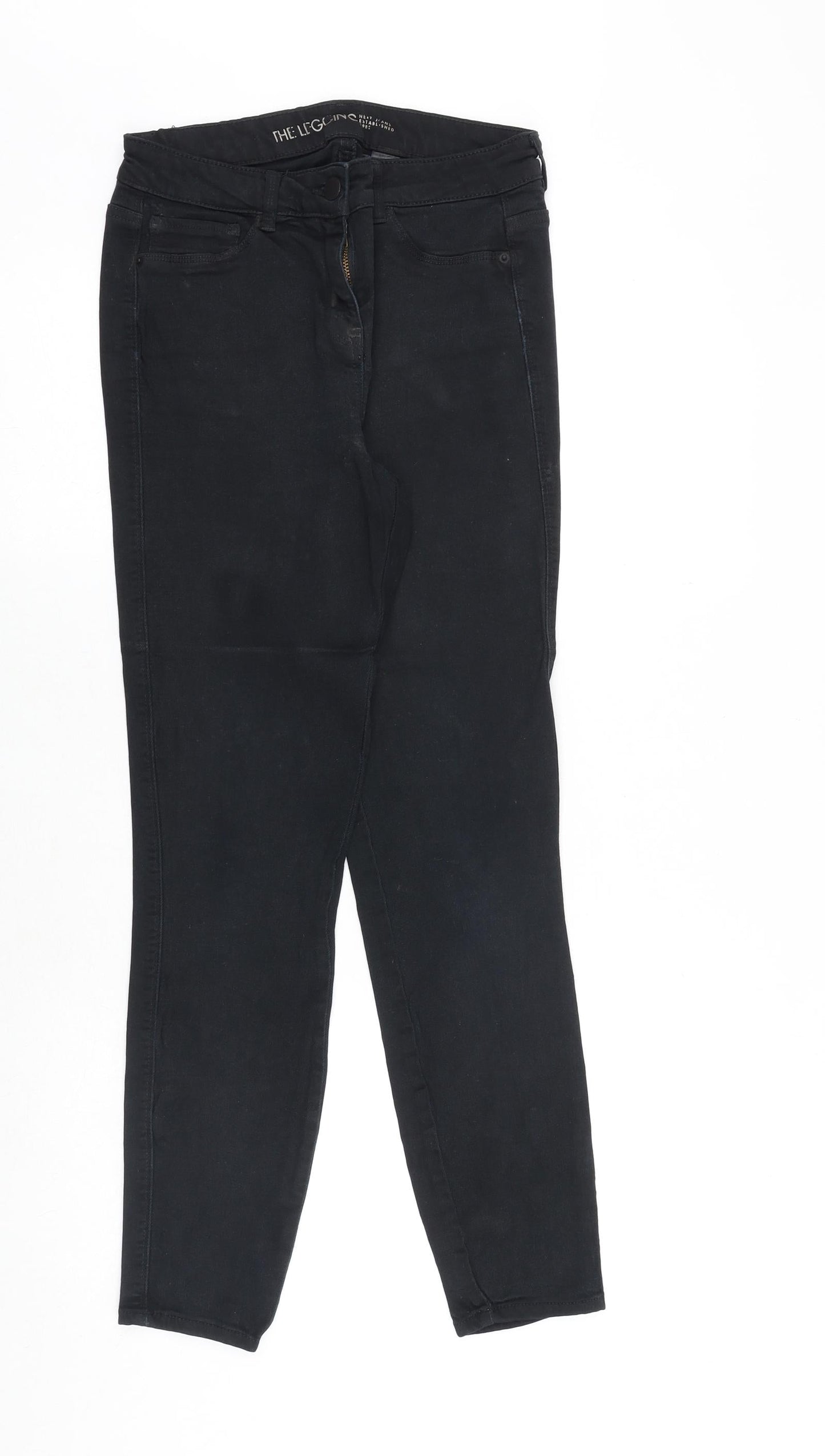 NEXT Womens Black Cotton Skinny Jeans Size 8 Regular Zip