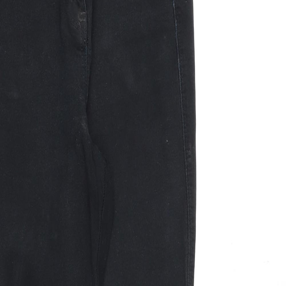 NEXT Womens Black Cotton Skinny Jeans Size 8 Regular Zip