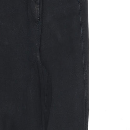 NEXT Womens Black Cotton Skinny Jeans Size 8 Regular Zip