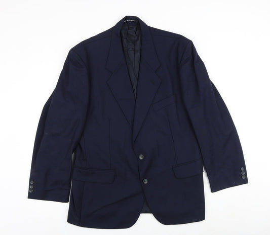 Mens UK Size 44 THE LABEL Regular Blue Suit Jacket