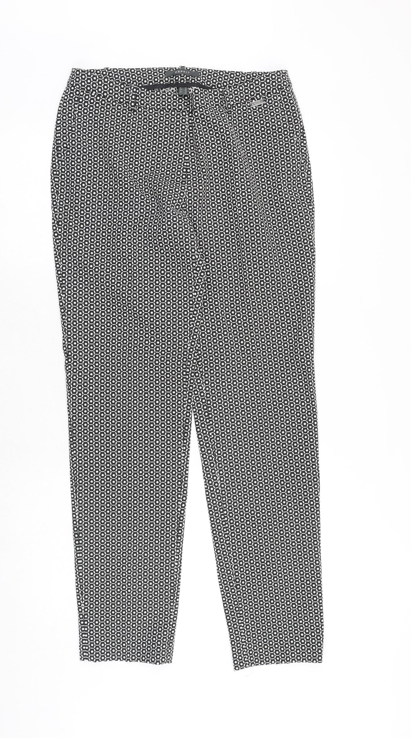 Womens UK Size 10 Esprit Regular Fit  Black Trousers