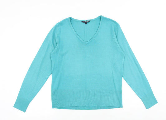 Womens UK Size M SARAH HAMILTON Blue Pullover Jumper