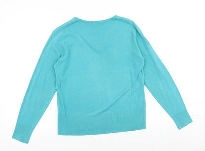 Womens UK Size M SARAH HAMILTON Blue Pullover Jumper