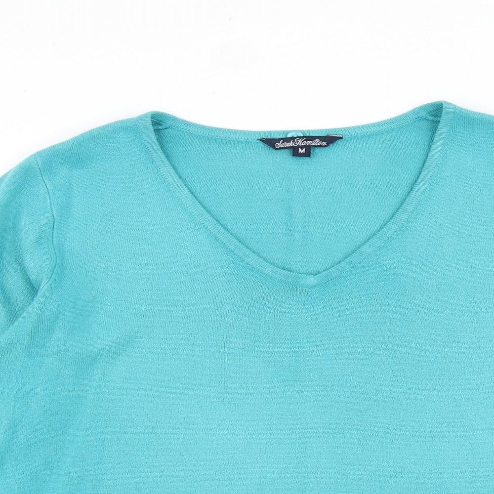 Womens UK Size M SARAH HAMILTON Blue Pullover Jumper