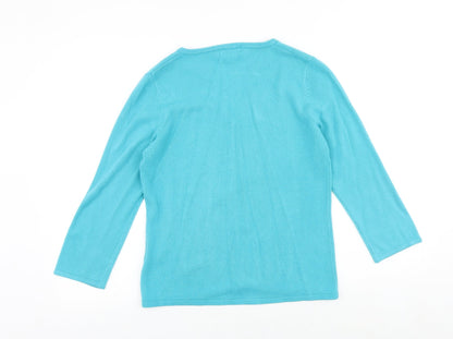 Womens UK Size S Debbie Morgan Blue Cardigan Jumper