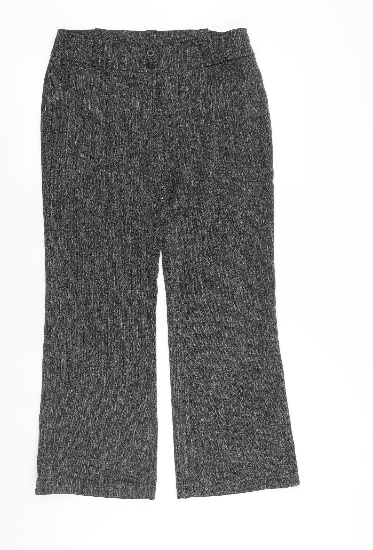 Womens UK Size 12 Dorothy Perkins Regular Fit Dress Pants Grey Trousers