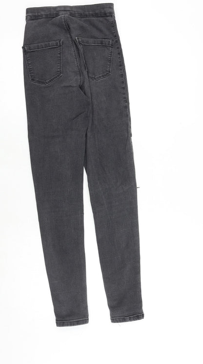 Topshop Womens Black Cotton Skinny Jeans Size 26 in Regular Zip