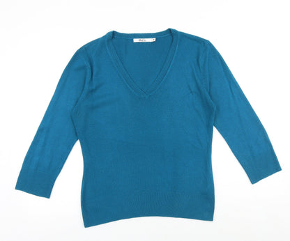 Womens UK Size M M&Co Blue Pullover Jumper