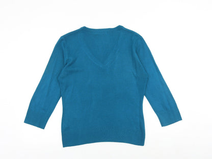 Womens UK Size M M&Co Blue Pullover Jumper