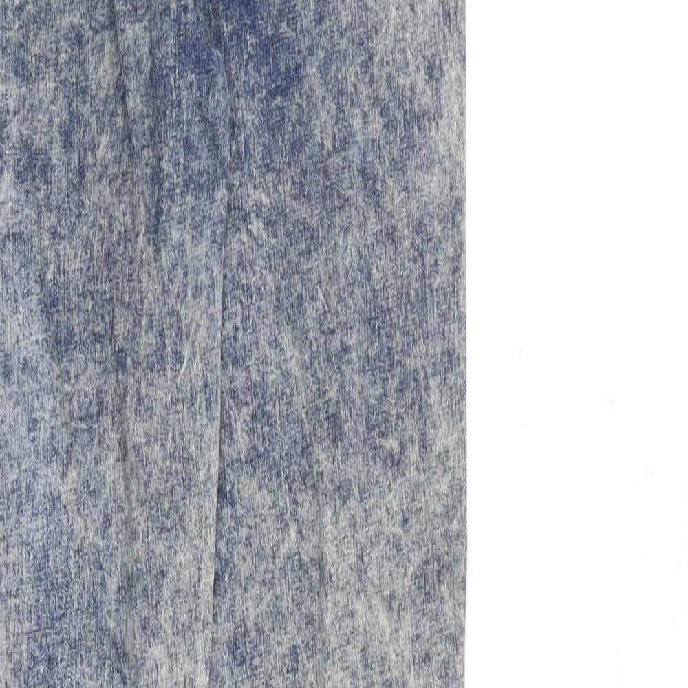 Topshop Womens Blue Cotton Skinny Jeans Size 28 in Regular Zip