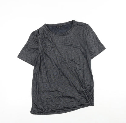 Womens UK Size 10 Warehouse Grey Basic T-Shirt