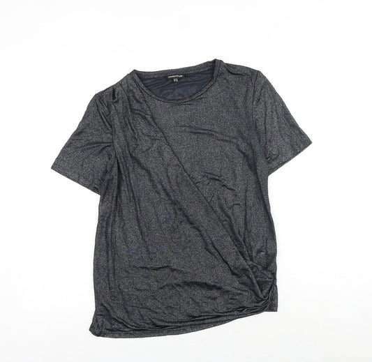 Womens UK Size 10 Warehouse Grey Basic T-Shirt