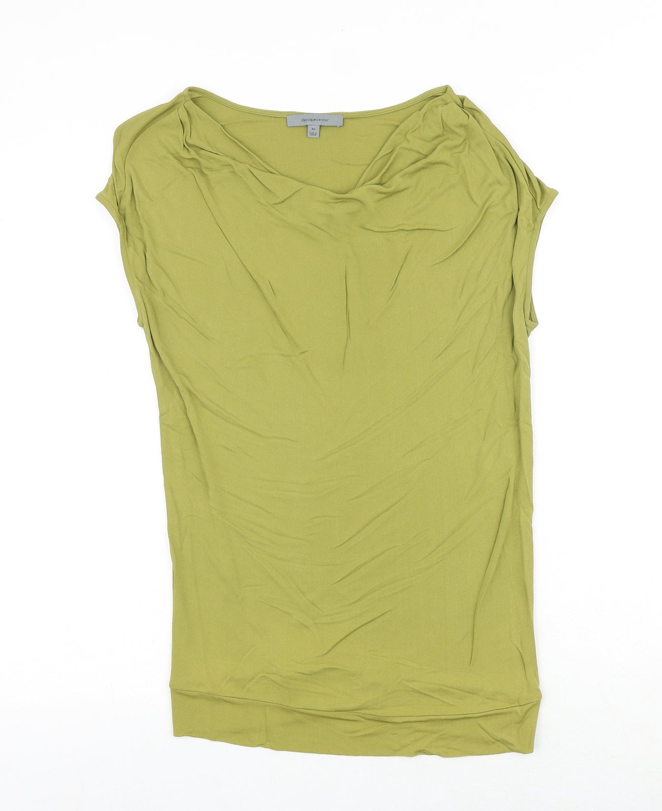 Classiques Enrier Womens Green Viscose Basic T-Shirt Size XS Cowl Neck