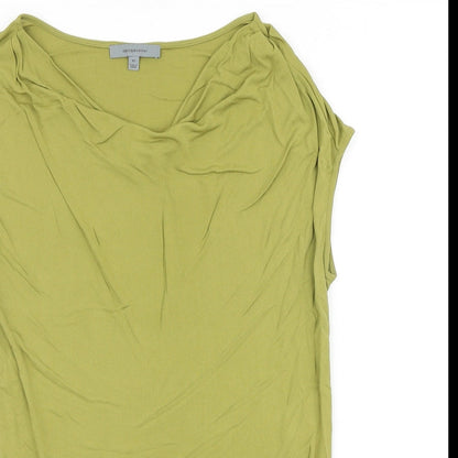 Classiques Enrier Womens Green Viscose Basic T-Shirt Size XS Cowl Neck