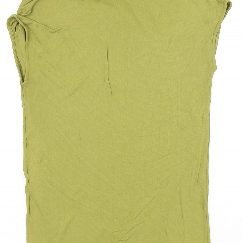 Classiques Enrier Womens Green Viscose Basic T-Shirt Size XS Cowl Neck