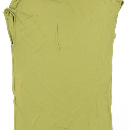 Classiques Enrier Womens Green Viscose Basic T-Shirt Size XS Cowl Neck
