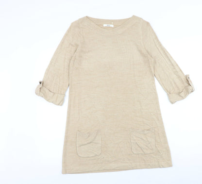 Womens UK Size 12 Marks and Spencer Beige Pullover Jumper