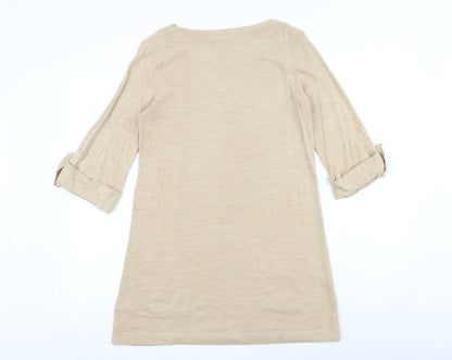 Womens UK Size 12 Marks and Spencer Beige Pullover Jumper