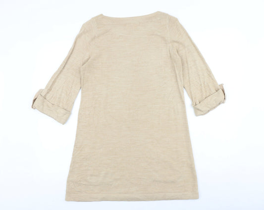 Womens UK Size 12 Marks and Spencer Beige Pullover Jumper