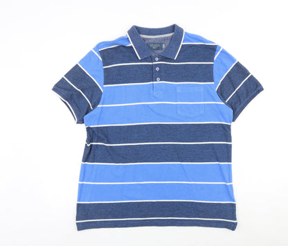 Mens UK Size M BHS Blue  Button-Up Short Sleeve Casual Shirt