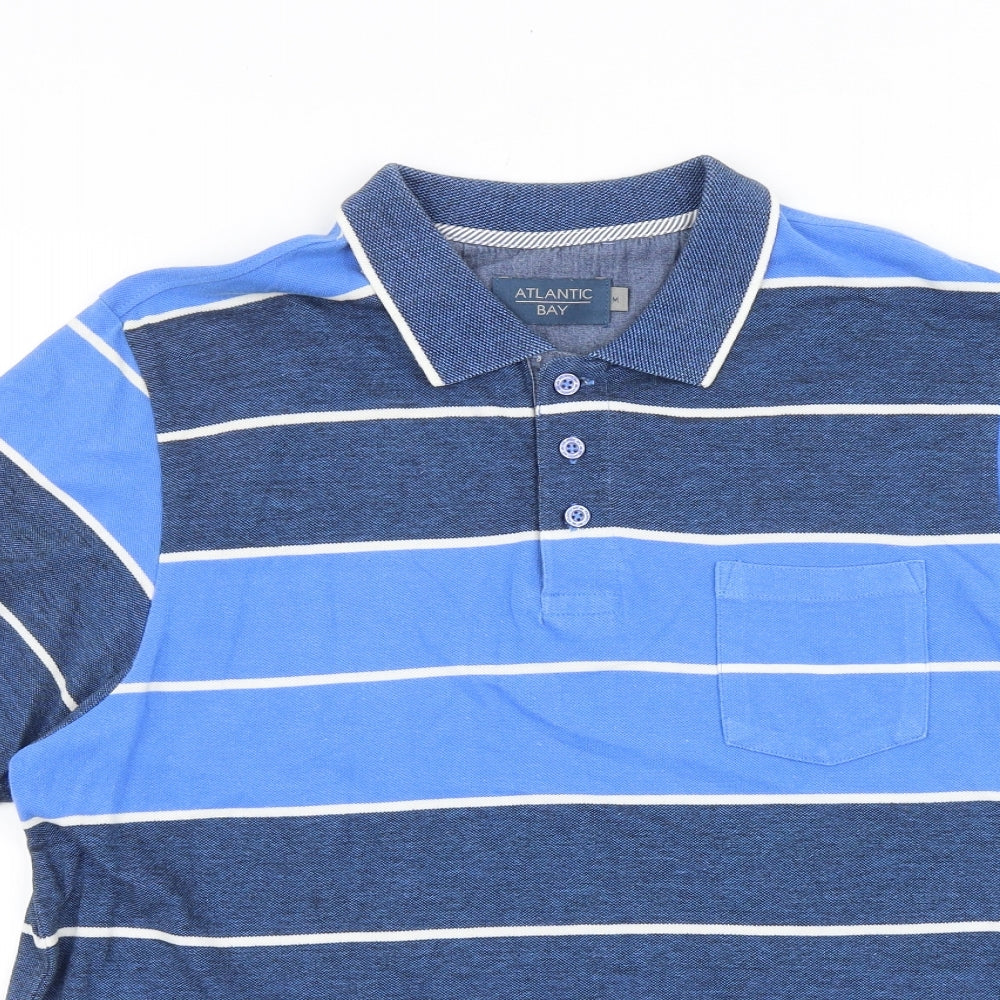 Mens UK Size M BHS Blue  Button-Up Short Sleeve Casual Shirt