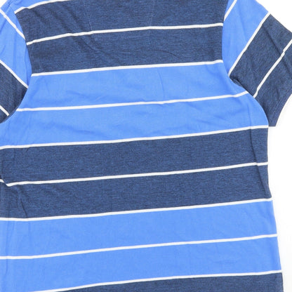 Mens UK Size M BHS Blue  Button-Up Short Sleeve Casual Shirt