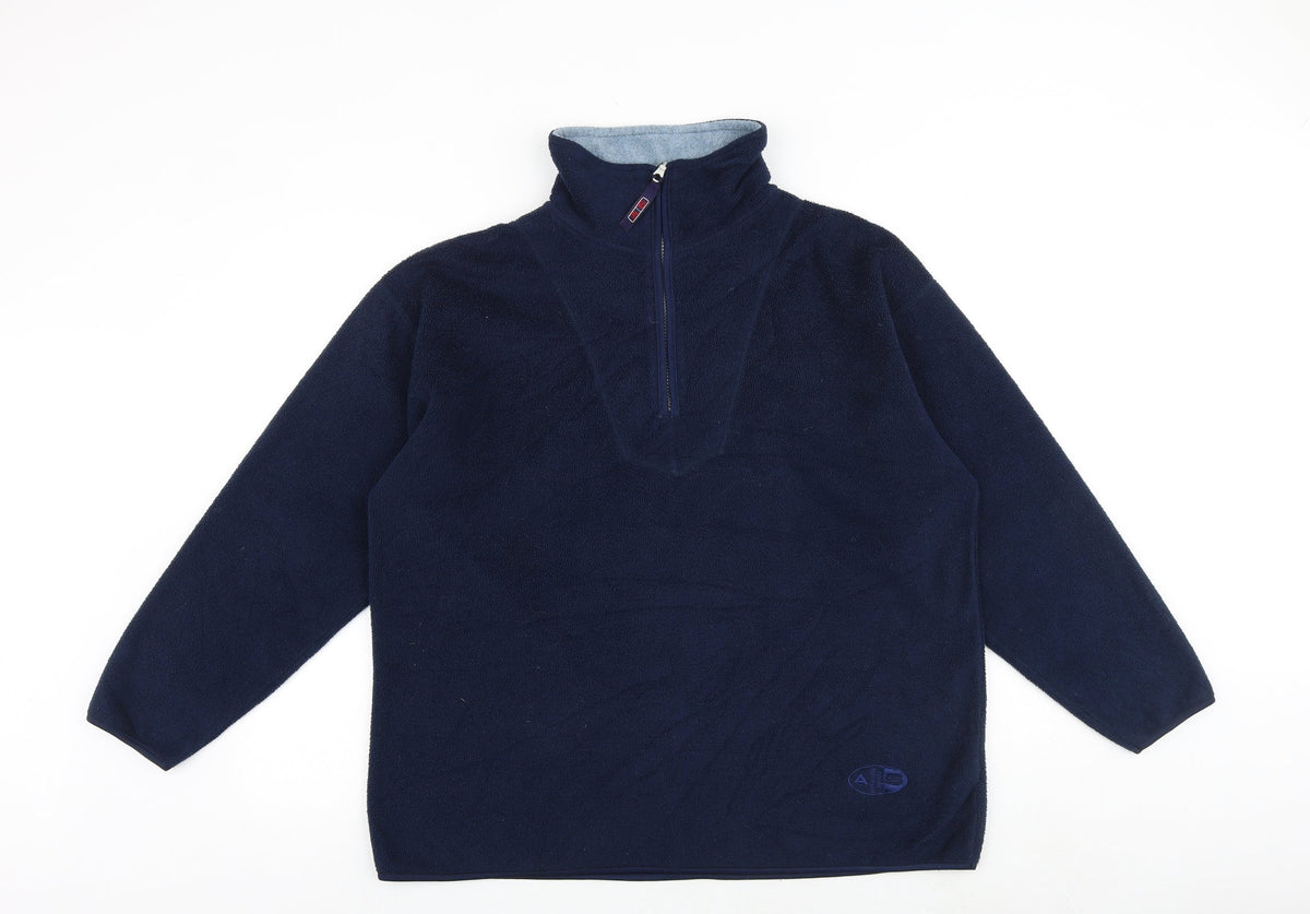 Authentic Womens Blue Polyester Pullover Sweatshirt Size 14 Zip