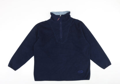 Authentic Womens Blue Polyester Pullover Sweatshirt Size 14 Zip