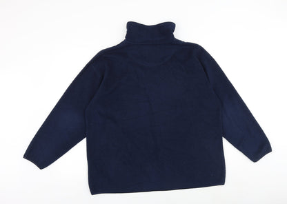 Authentic Womens Blue Polyester Pullover Sweatshirt Size 14 Zip