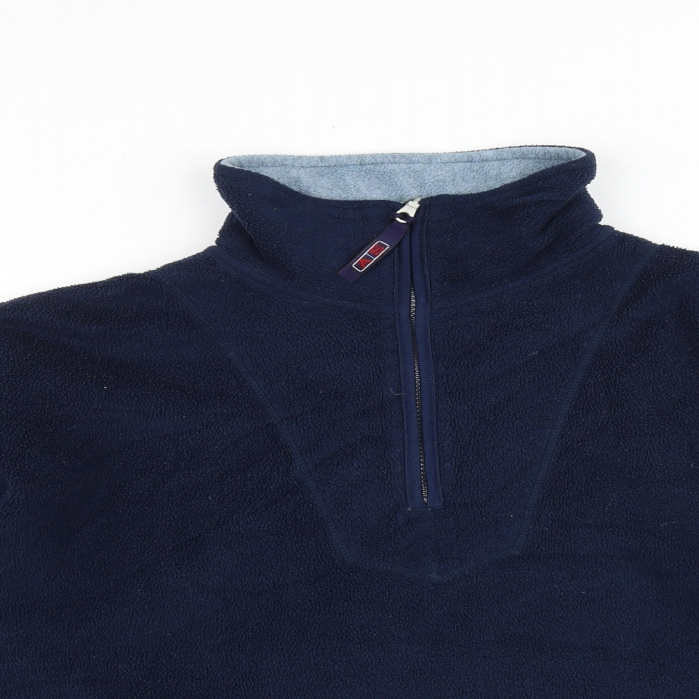 Authentic Womens Blue Polyester Pullover Sweatshirt Size 14 Zip