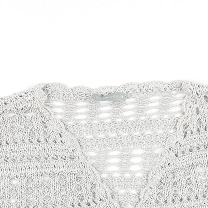 Womens UK Size 14 Marks and Spencer Silver Cardigan Jumper