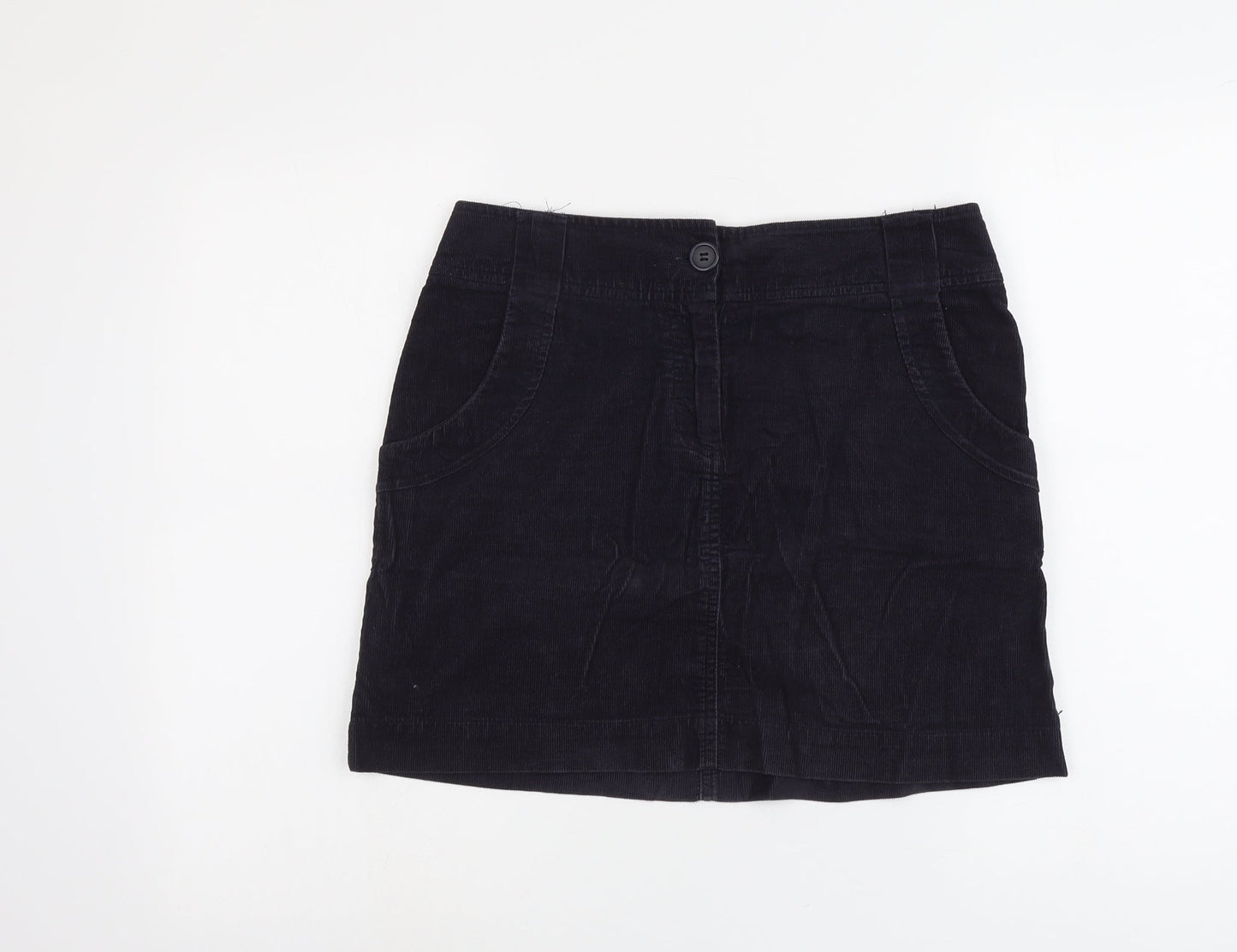 H&M Womens Purple Cotton A-Line Skirt Size M Button