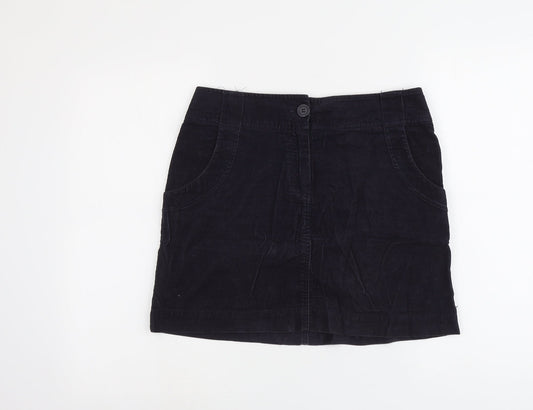 H&M Womens Purple Cotton A-Line Skirt Size M Button