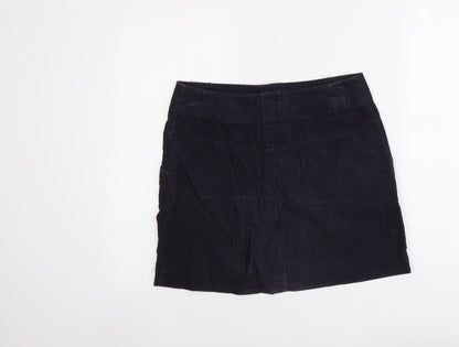 H&M Womens Purple Cotton A-Line Skirt Size M Button