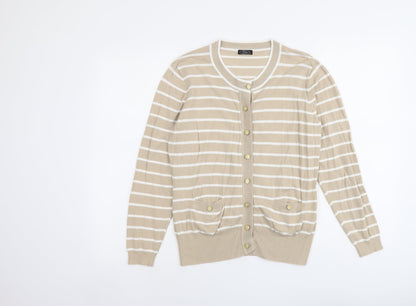 Womens UK Size S Bonmarché Beige Cardigan Jumper