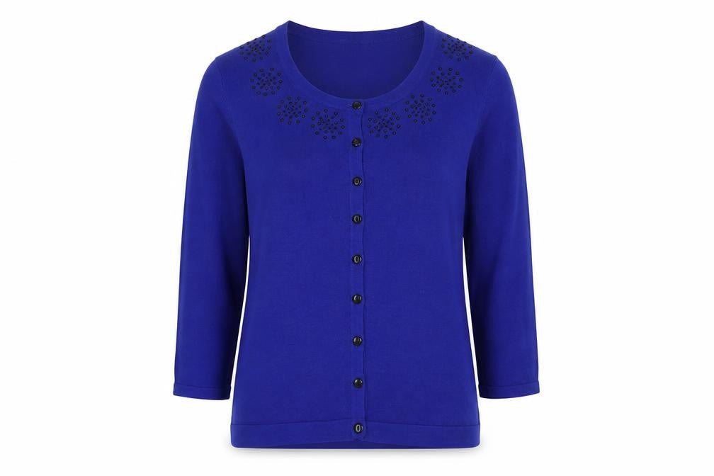 Womens UK Size S Precis Blue Cardigan Jumper
